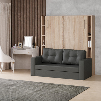 Шкаф-кровать трансформер Смарти 160 серый